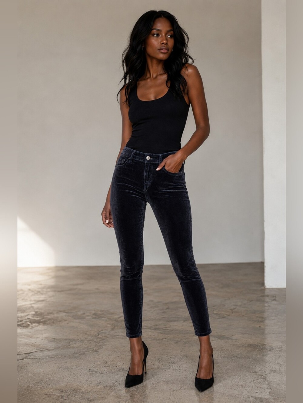 ❤ 7 FOR ALL MANKIND VELOUR SKINNY JEANS, 6 (28)